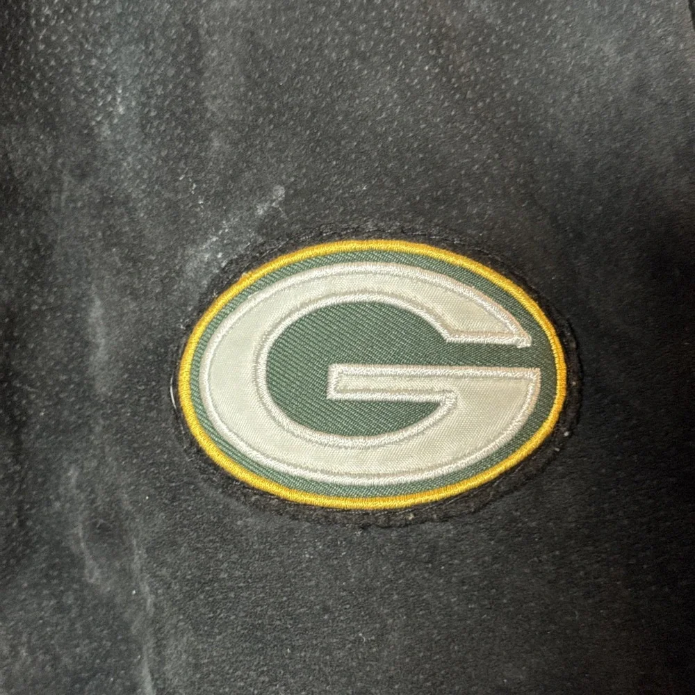 VTG G-III Green Bay Packers Suede Leather Bomber Jacket NFL Licensed Size M 90's